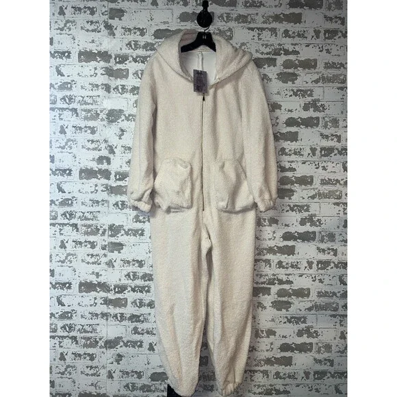 Cozy Cream Hooded Jumpsuit - Picture 2 of 10